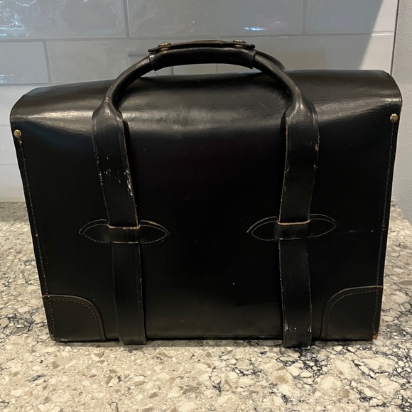 Military Leather Briefcase VIII Class 1 SPEC KK-B-650A Black Heavy Duty Vintage - Picture 3 of 10